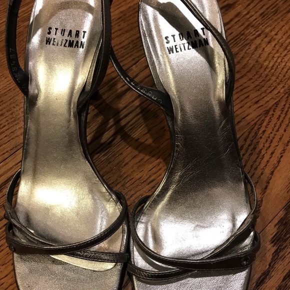 Stuart Weitzman Silver Leather Heels - Picture 3 of 5